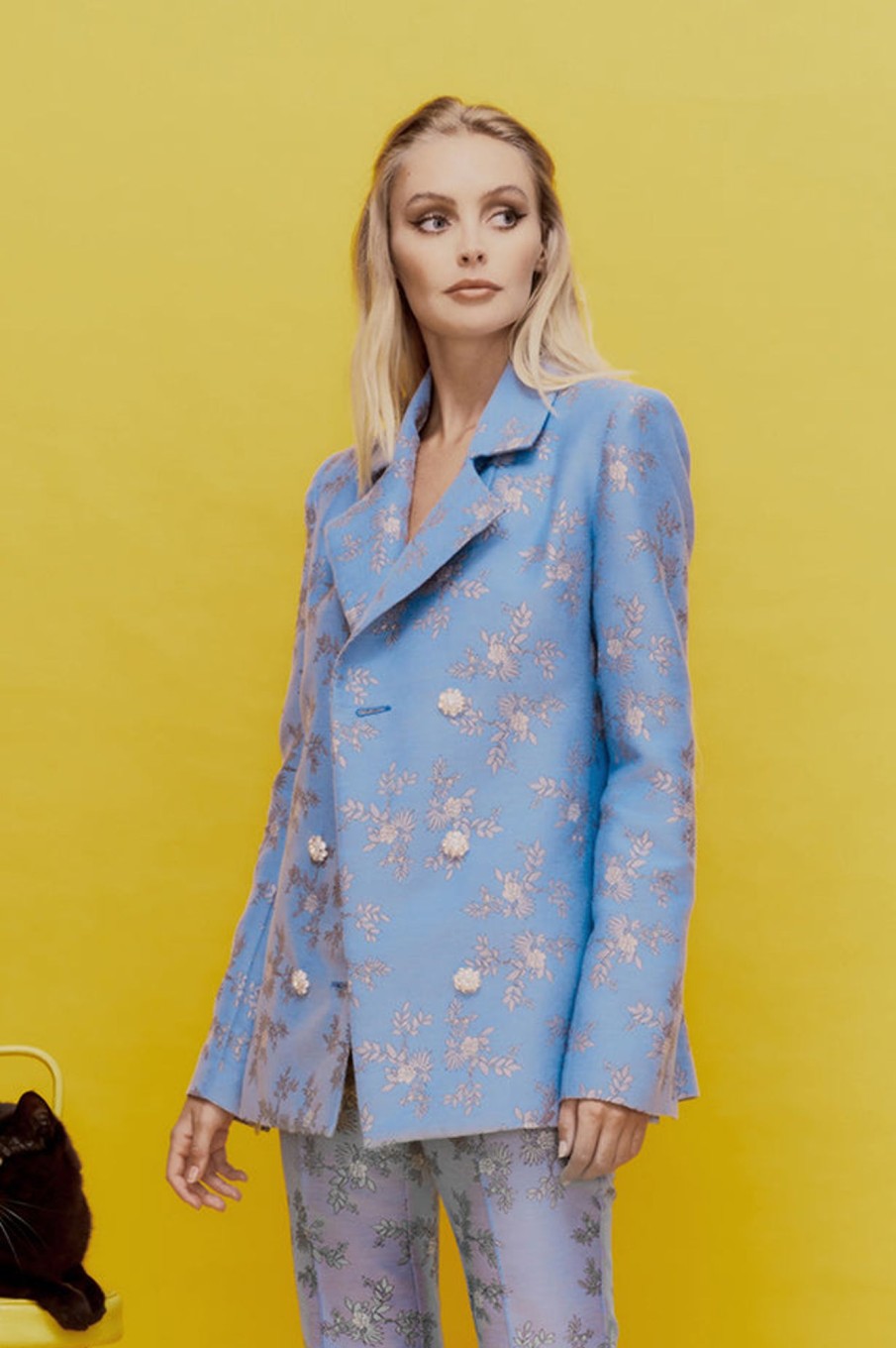 Clothing MacGraw | Circa 72 Blazer In Blue Floral Jacquard