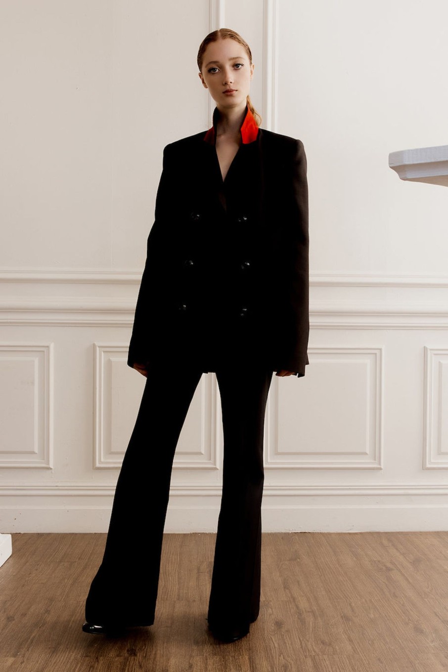 Clothing MacGraw | Stereotype Blazer In Black With Red Collar