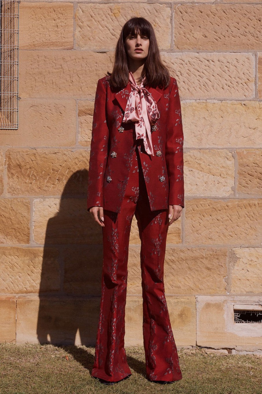 Clothing MacGraw | Circa 72 Blazer In Wine Rose Jacquard